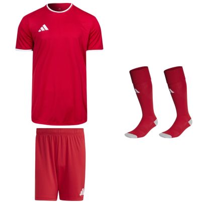 ensemble adidas entrada 26 homme survetement maillot short chaussettes rouge