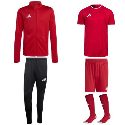 ensemble adidas entrada 26 homme survetement maillot short chaussettes rouge