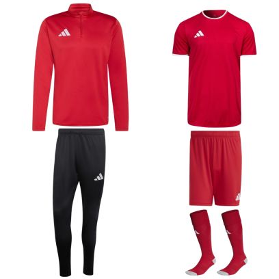 ensemble adidas entrada 26 homme survetement zip pantalon maillot short chaussettes rouge