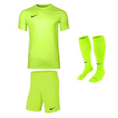 pack nike park 8 pour enfant maillot short chaussettes jaune fluo