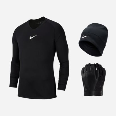 pack hiver nike first layer sous maillot bonnet gants noir