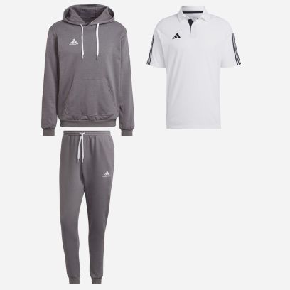 Ensemble adidas Entrada 22 pour Homme. Sweat à capuche + Bas de jogging + Polo (3 pièces)