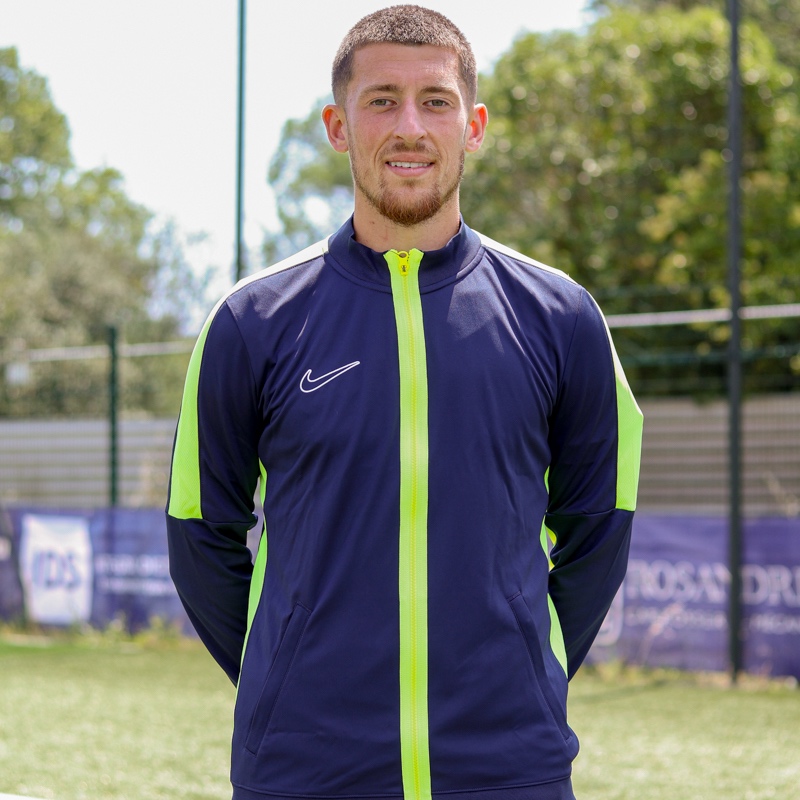 Veste de Survetement Nike Dri Fit Academy 23 Knit pour Homme DR1681 452 Bleu Marine Jaune Fluo EKINSPORT