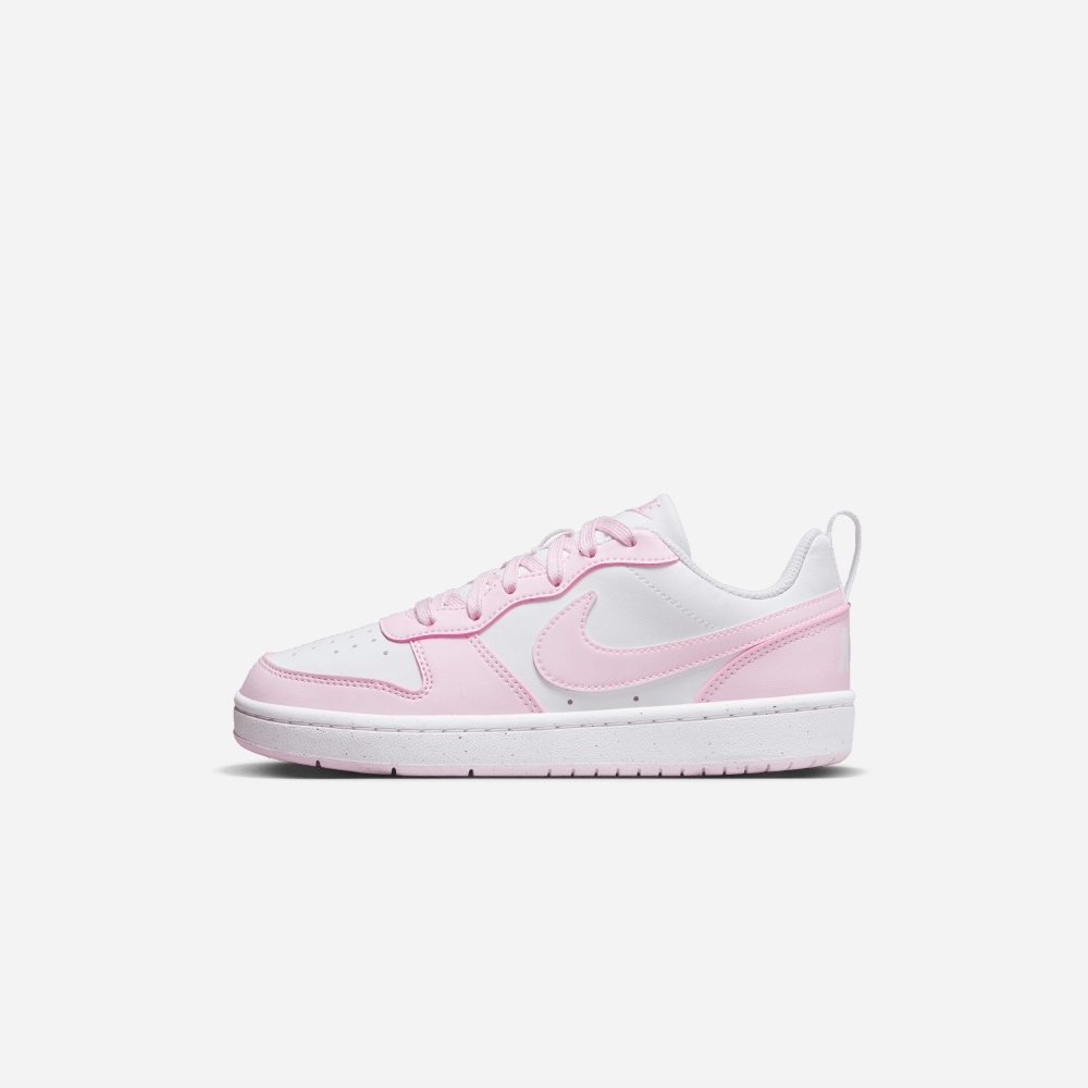 Chaussures Nike Court Borough Low Recraft Blanc Rose pour Enfant EKINSPORT