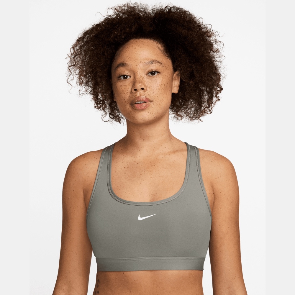 Reggiseno donna Nike Swoosh Light Support Grigio Scuro EKINSPORT