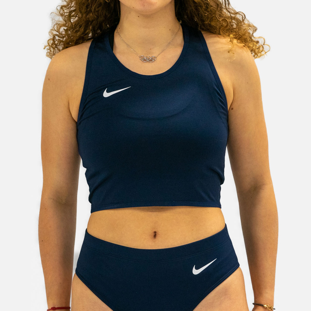 navy blue nike crop top
