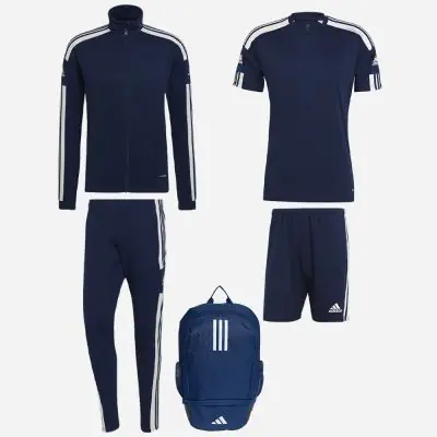 Conjunto adidas Squadra 21 para Hombre. Chandal Camiseta Pantalon corto Mochila 5 productos EKINSPORT