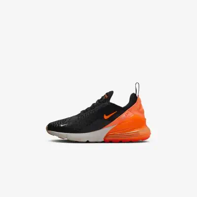 Nike Air Max 270 Black Orange Children s Shoes EKINSPORT
