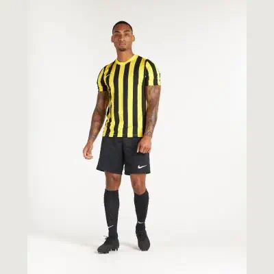 Nike Men s Dri FIT Striped Division IV Jersey CW3813 719 Yellow Black EKINSPORT