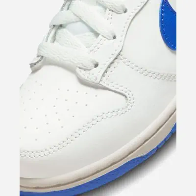 Scarpe Nike Dunk Low bianche e blu reale per bambini EKINSPORT