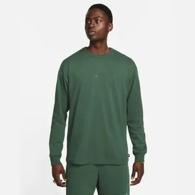 Men s Nike Sportswear Premium Essentials Green long sleeve T shirt EKINSPORT
