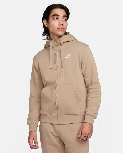 Sweat zippe a capuche Nike Sportswear Club Kaki pour Homme EKINSPORT