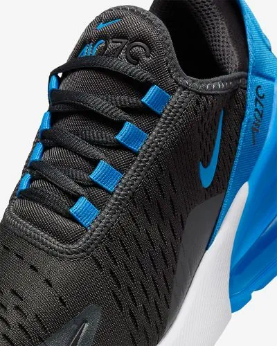 Scarpe Nike Air Max 270 bianche e blu reale per bambini EKINSPORT
