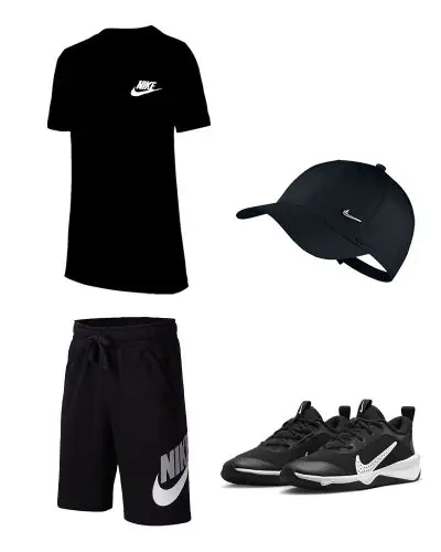 Kit Nike Sportswear for Child. T shirt Shorts Cap Shoes EKINSPORT