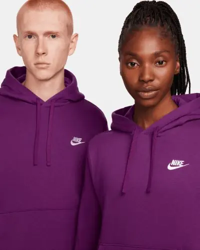 Men s Nike Sportswear Club Fleece Violet White Hoodie EKINSPORT