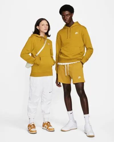 Men s Nike Sportswear Club Fleece Yellow Mustard Hoodie EKINSPORT