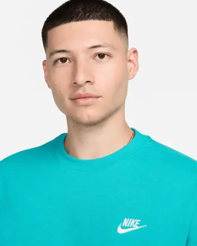 Men s Nike Sportswear Club Fleece Turquoise Sweatshirt EKINSPORT