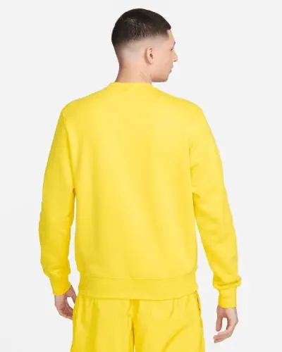 Men s Nike Sportswear Club Fleece Yellow White Sweatshirt EKINSPORT