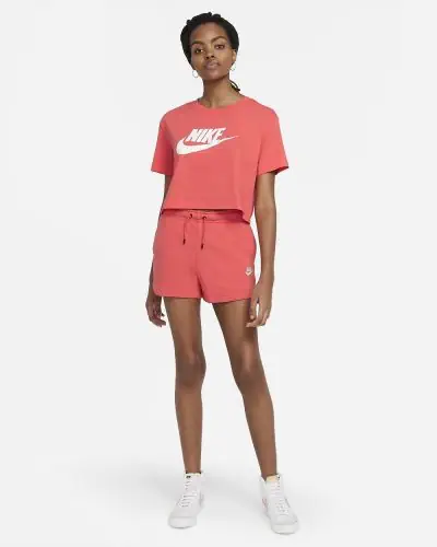 T Shirt court crop top Nike Sportswear Essential pour Femme BV6175 814 Orange Saumon EKINSPORT