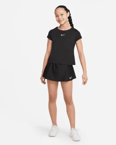 Nikecourt Dri Fit Victory Tennisrokje Zwart voor Kinderen EKINSPORT