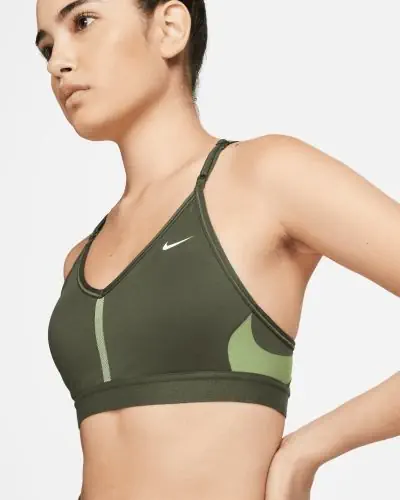 Women s padded V neck sports bra with light support EKINSPORT