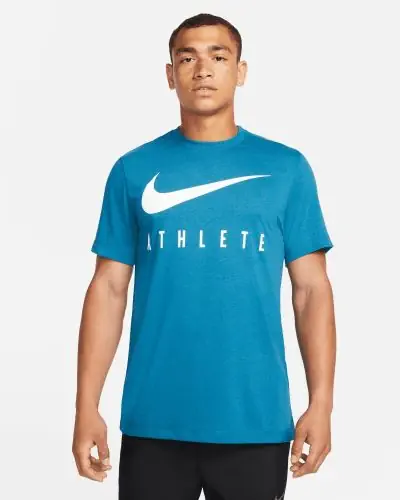 Men s Nike Dri FIT Blue Training T Shirt EKINSPORT