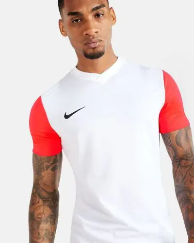 Nike Dri FIT Tiempo Premier II Men s Jersey DH8035 101 White Red EKINSPORT