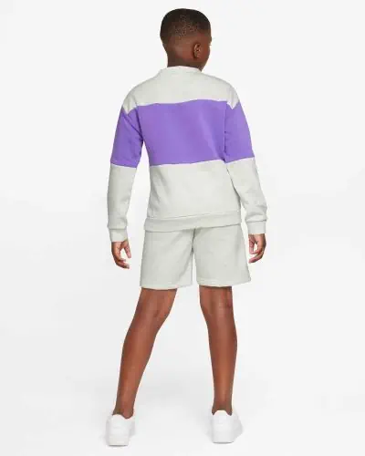 Nike Sportswear French Terry Grau Lila Anzug fur Kinder DO6789 025 EKINSPORT