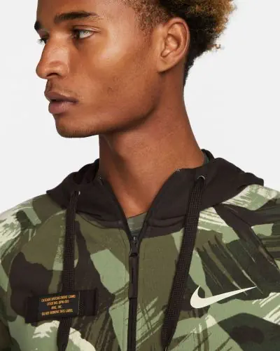 Felpa con cappuccio Nike Dri Fit Fitness Camouflage Zip Uomo EKINSPORT