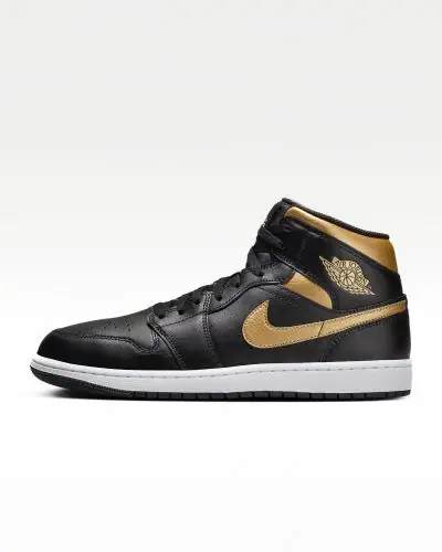 Schoenen Nike Air Jordan 1 Mid Zwart Goud voor heren