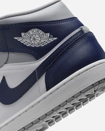 Nike Air Jordan 1 Mid Herenschoenen Wit Anthraciet Zwart EKINSPORT