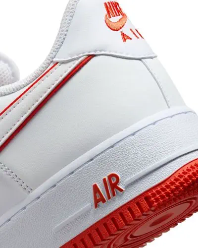 Chaussures Nike Air Force 1 07 Blanc Rouge pour Homme EKINSPORT