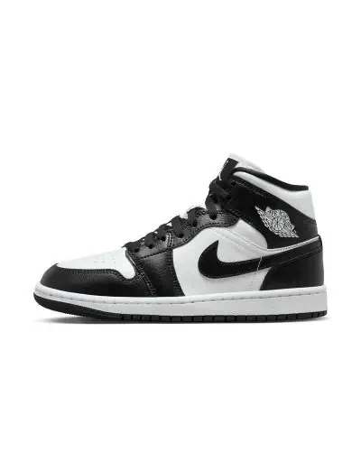 Scarpe Nike Jordan 1 Mid bianche e nere da donna EKINSPORT