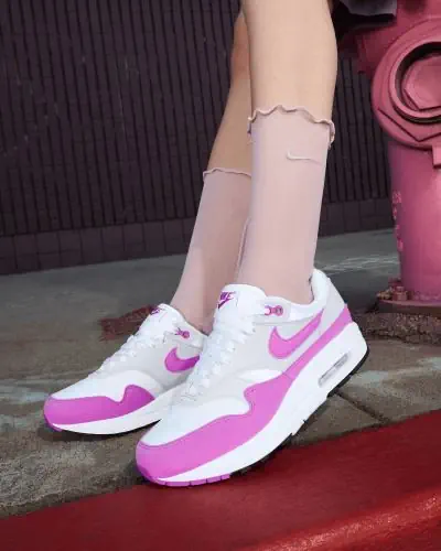 Nike Air Max 1 87 Grey Pink Women s Shoes EKINSPORT