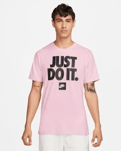Heren T shirt Nike Sportswear Just Do It Roze Zwart EKINSPORT