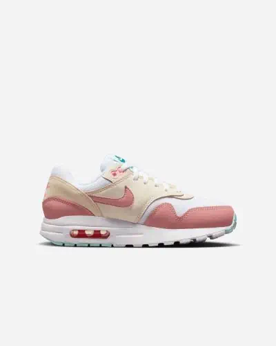 Air Max 1 Blanc Rose Childrens Shoes EKINSPORT