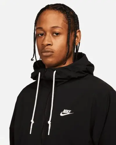 Men s Nike Club Woven Waterproof Jacket Black EKINSPORT