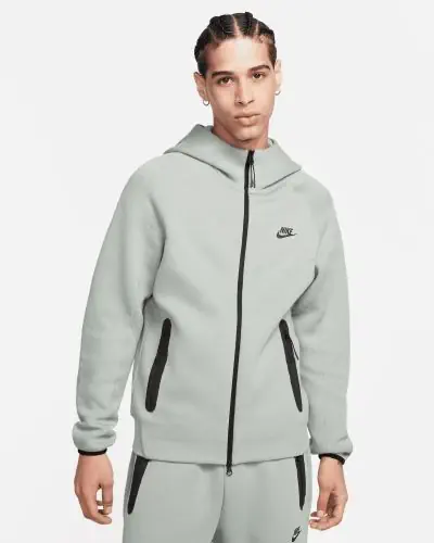 Men s Nike Tech Fleece Windrunner Grey Zip Hoodie EKINSPORT