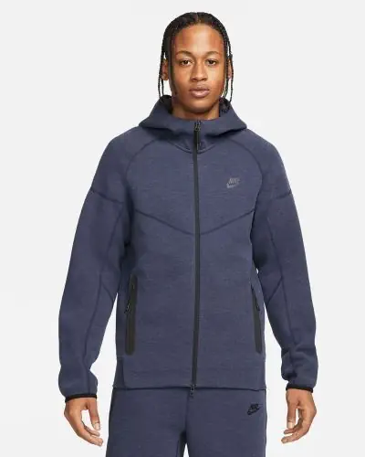 Felpa con cappuccio Nike Tech Fleece Windrunner Navy uomo con zip EKINSPORT