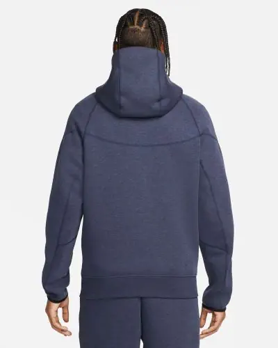 Men s Nike Tech Fleece Windrunner Navy Blue Zip Hoodie EKINSPORT