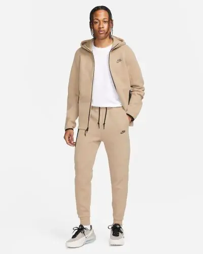 Bas de jogging Nike Tech Fleece Slim Fit Beige Creme pour Homme EKINSPORT