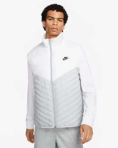 Doudoune sans manches Nike Therma Fit Windrunner Mid Weight Puffer Gris Blanc pour Homme EKINSPORT