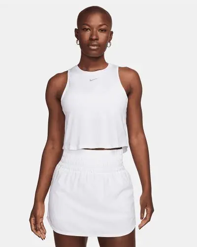 Women s Nike One White crop top EKINSPORT