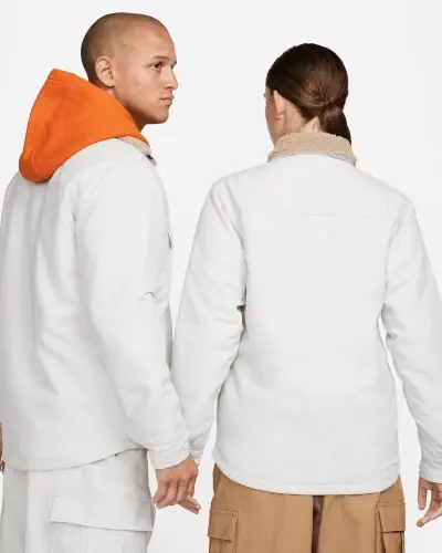 Veste de skateboard en flanelle rembourree Nike SB Blanc Unisexe EKINSPORT