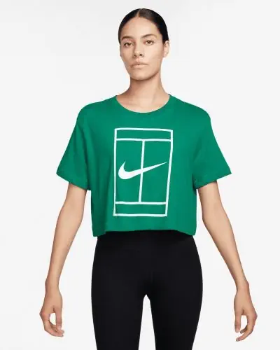 Green nike crop top shop
