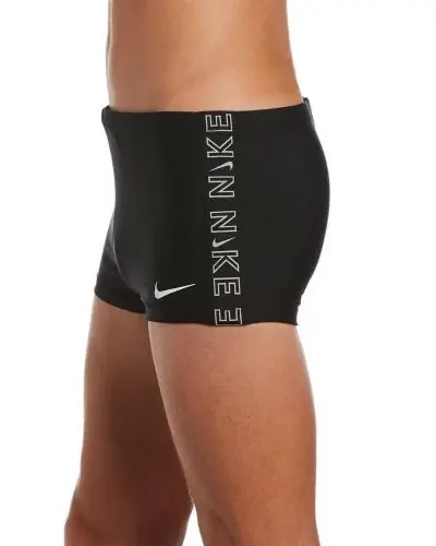 Traje de bano Nike Logo Tape Square Leg para Hombre NESSB134 001 Negro EKINSPORT