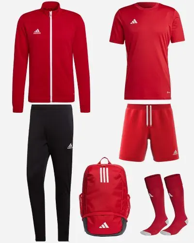 Set di prodotti adidas Entrada 22 per Bambino. Tuta Maglia Short Calze Zaino 6 prodotti EKINSPORT