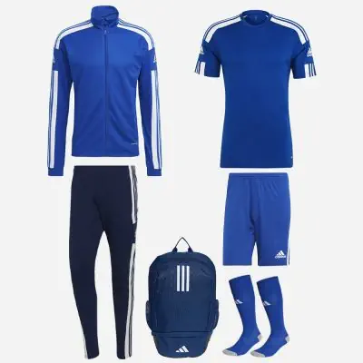 Conjunto adidas Squadra 21 para Hombre. Chandal Camiseta Pantalon corto Calcetines Mochila 6 productos EKINSPORT