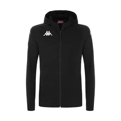 Felpa con zip e cappuccio Kappa VENEZIA Nero per Uomo 3115IJW 005 EKINSPORT
