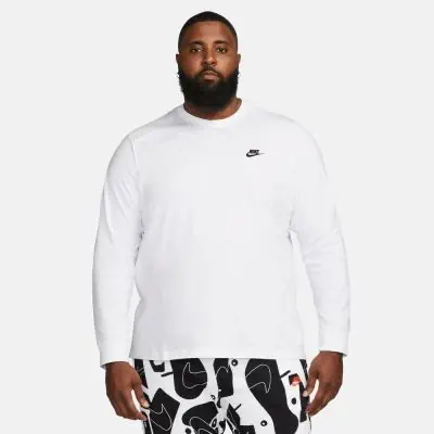 T shirt manche longue nike blanc discount